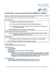 Launch and Submit the FAFSA or CADAA_Lesson Plan.docx 12_2025 ...